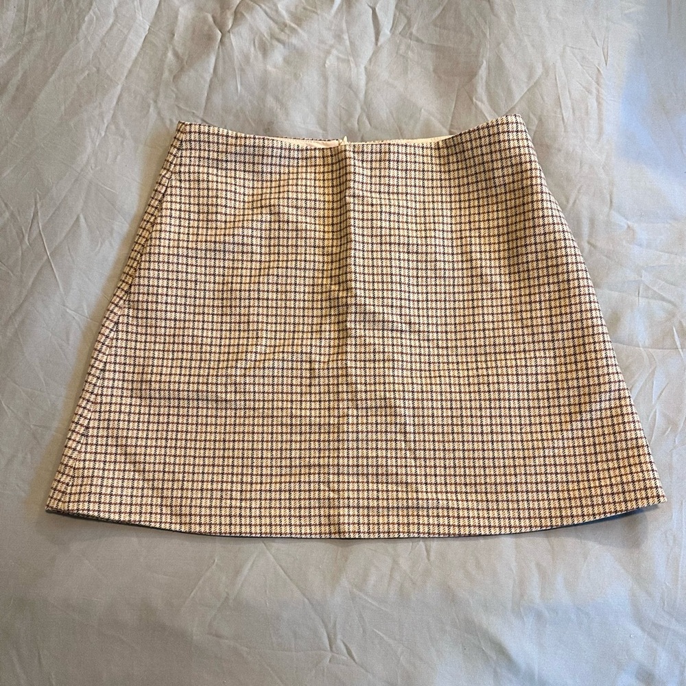 Wilfred Checkered Beige Mini Skirt